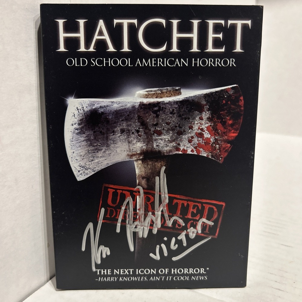 Hatchet Unrated Director's Cut DVD Signed By Kane Hodder "Jason" NO DISC